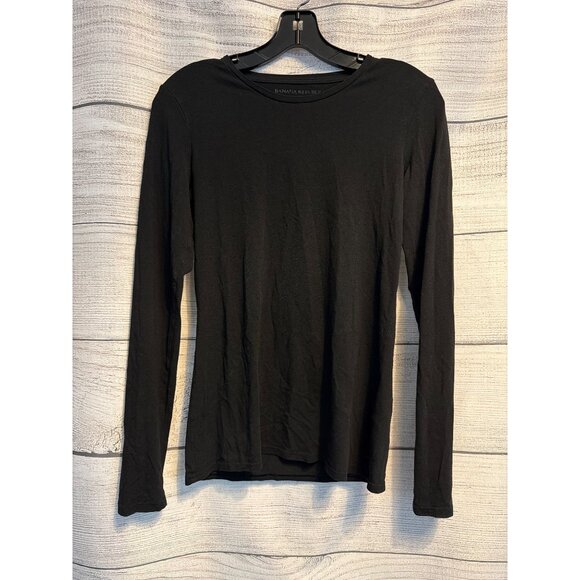 Banana Republic Black Long Sleeve Crew Neck Top Size S - Picture 1 of 3